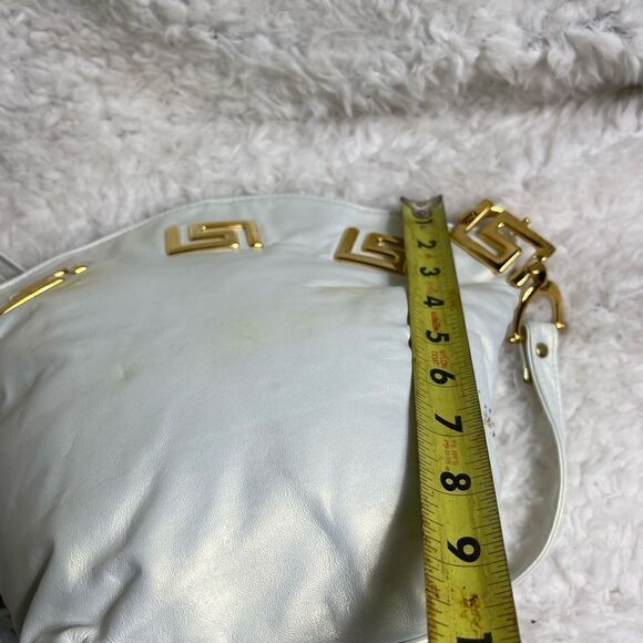 Paris Leather New York leather marble white bucket shoulder gold tone ac… - Picture 8 of 14